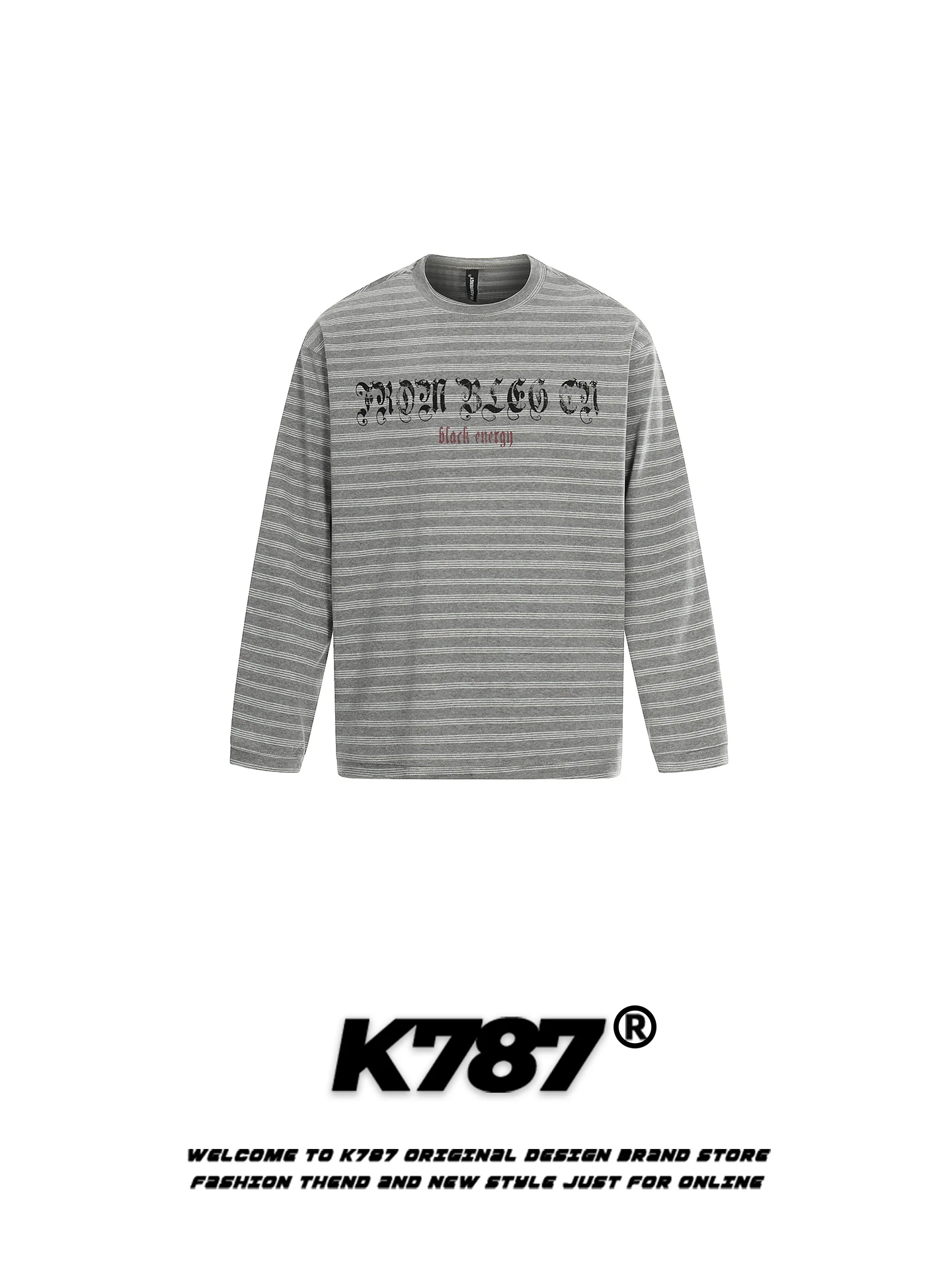 

Футболка K787 в американском ретро-стиле с принтом в виде букв и полосок, свободного кроя, весенняя, повседневная, дышащая, из хлопка, для молодежи