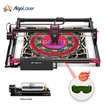 Algo máquina de corte a laser kit diy 5w 10 rolo rotativo gravura carpintaria cnc cortador metal madeira couro acrílico 400x400mm