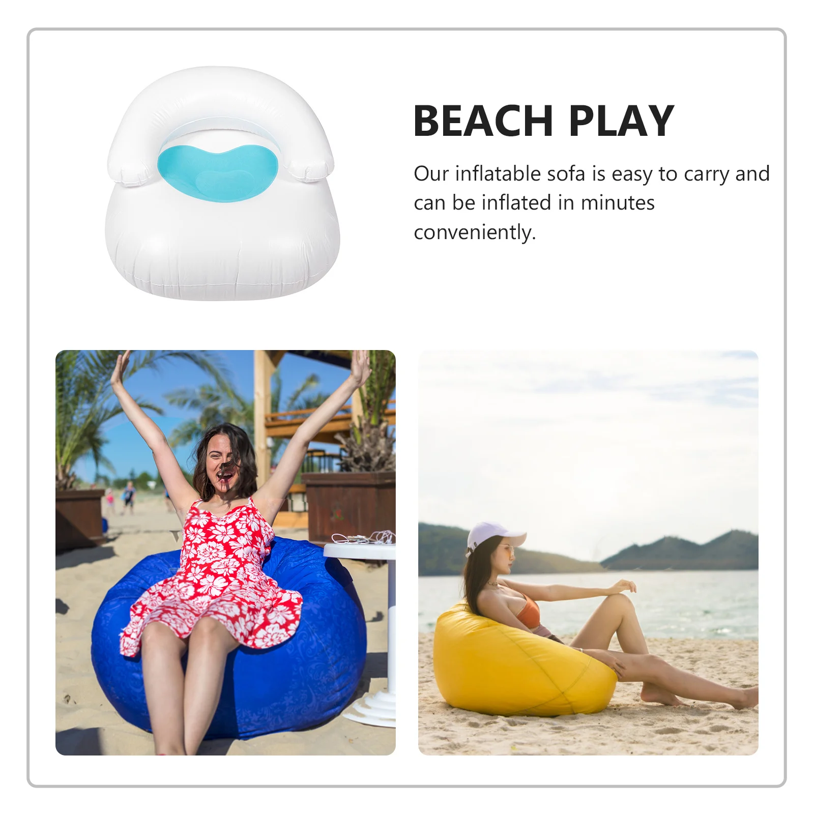 

Inflatable Sofa PVC Household Foldable Air Lounger Portable Lightweight Comfortable Backrest Inflatable Chair Sofa Camping Lazy