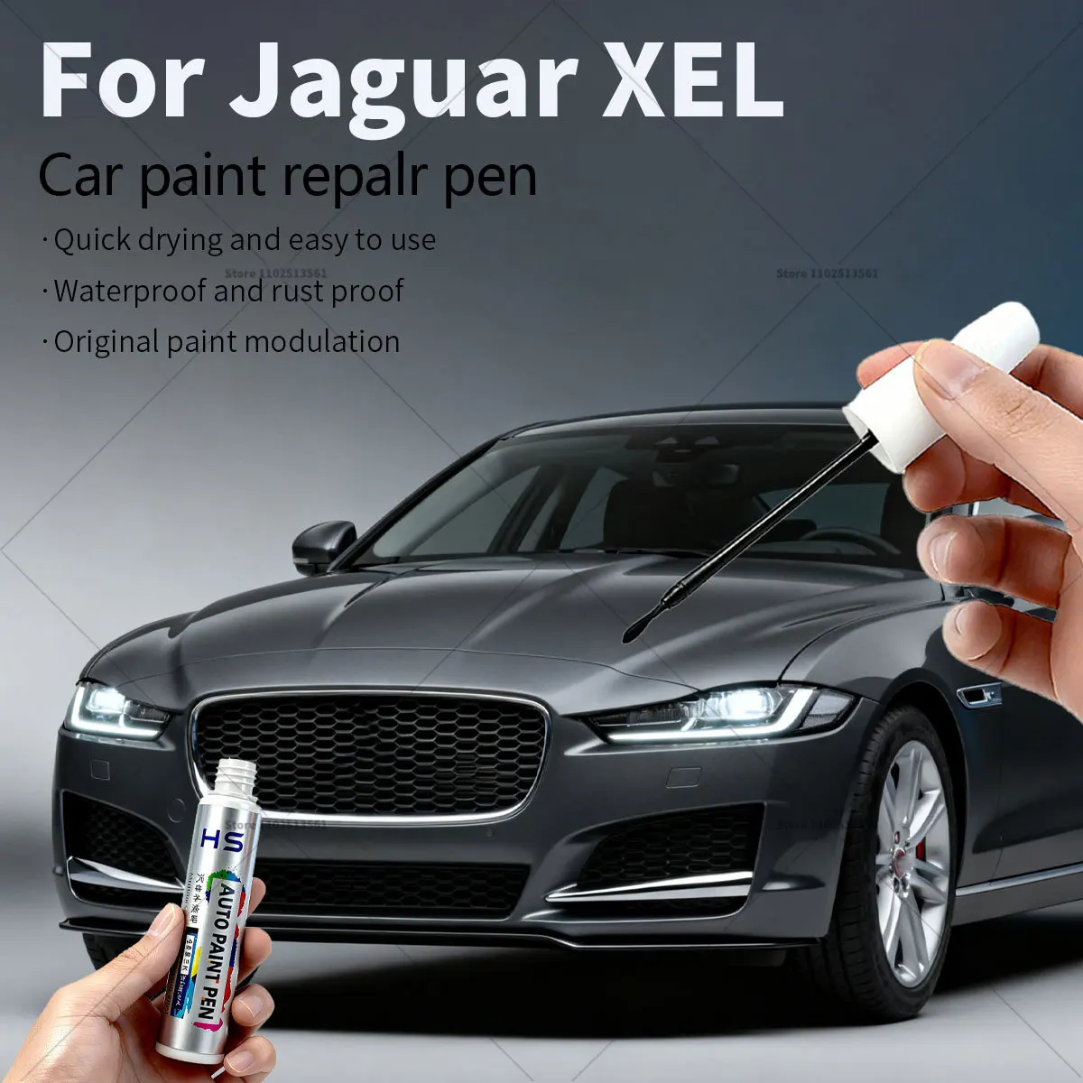 

Ручка для ремонта автомобильной краски для Jaguar XEL Touch Up Scratch Remover DIY Автоаксессуары Черный 1AG Белый 1AA Синий 1AS Красный Серебристый Серый