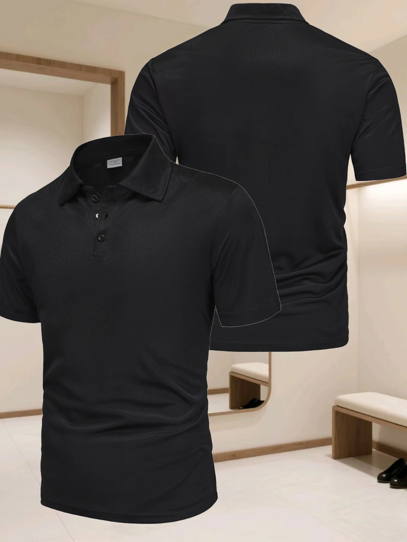Polo para hombre, Color sólido, deportes y ocio, Top transpirable, ropa para deportes y ocio al aire libre, Polo para el hogar para hombre