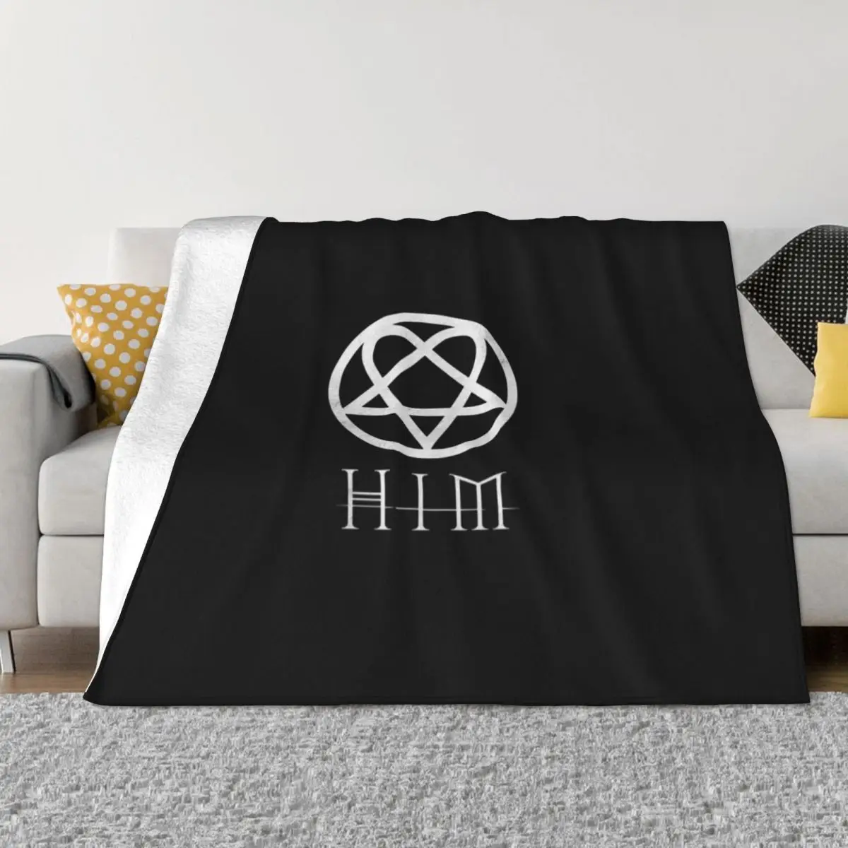 HIM Heartagram Throw Blanket Luxury Brand Flannel Fabric Blankets For Sofas Blankets