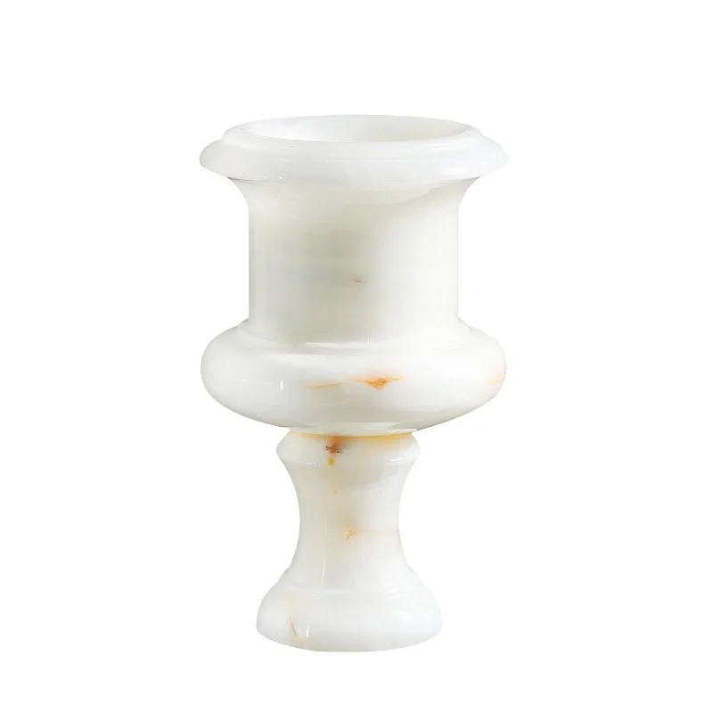 Natural jade vase, hotel living room dining table entrance flower ware, vase
