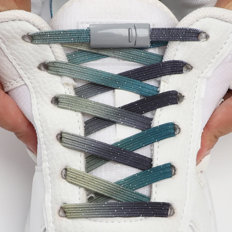 

Flat Shoelaces Without Ties Elastic Shoe Laces Magnetic Metal Lock Children And Adults Lazy Shoes Lace For Sneakers 25 Colors