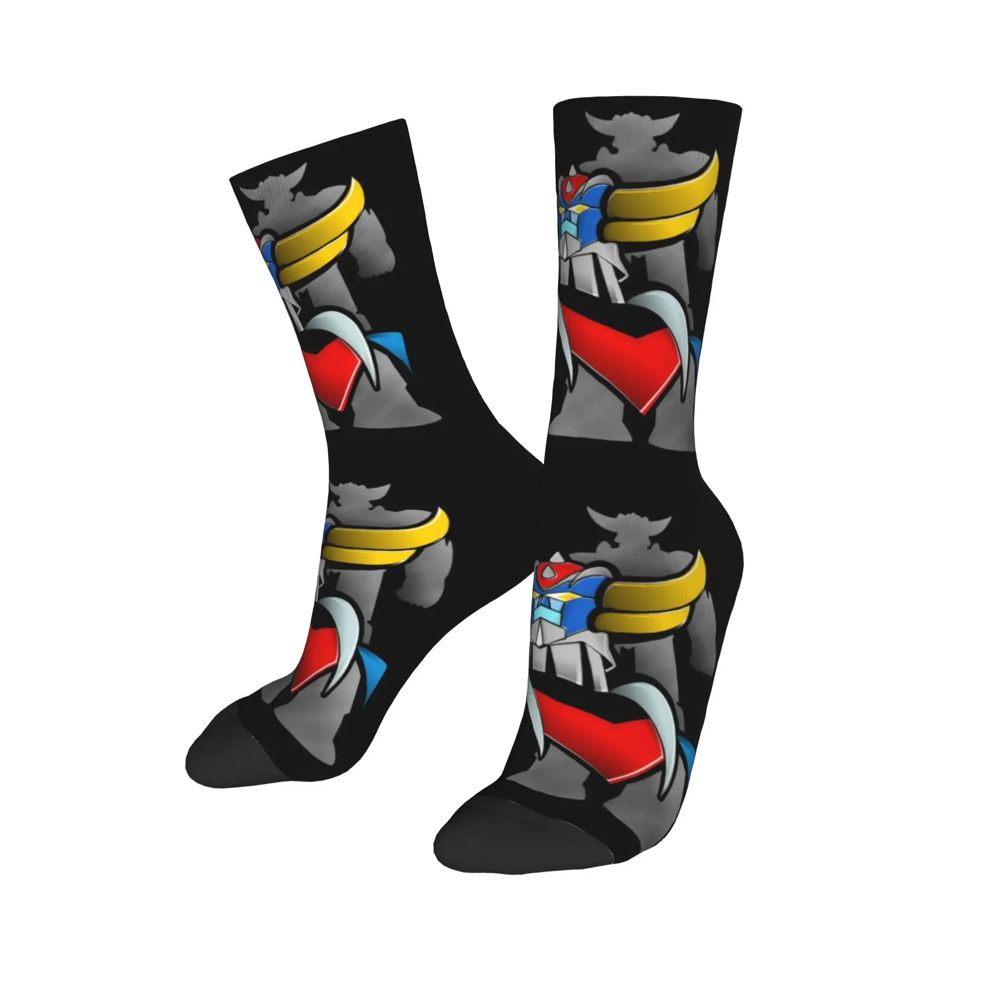 Custom Goldorak Grendizer Vintage Robot Men Women Crew Socks Unisex Fun 3D Print Anime Mechanical Warrior Dress Socks