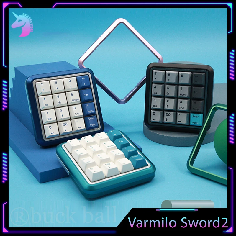 

Varmilo Sword2 Mechanical Keyboard Wired 16key Cnc Mini Keyboard Full Metal Customize White Personality Switch Diy Hot-Swap Gift