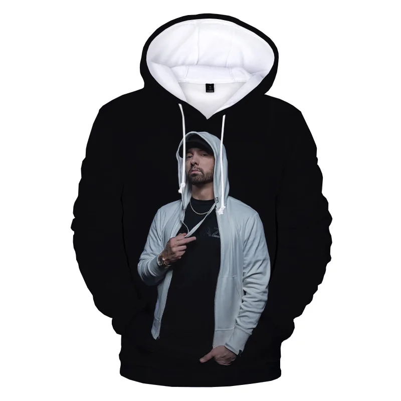 European and American Hip Hop Rapper Eminem 3D Printed Hoodie Men's and Women's Fashion Casual Loose Sports Sweater