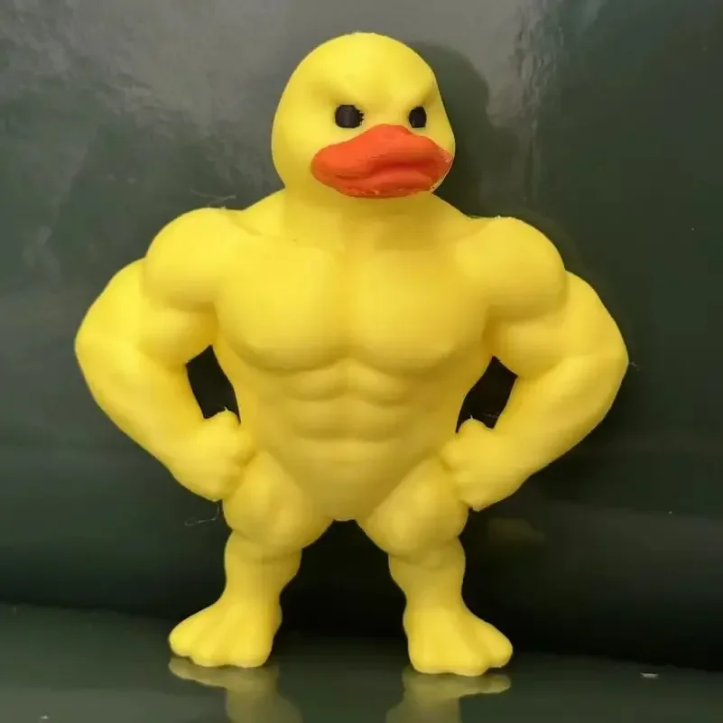 Cartoon Muscle Duck Decoration - Creative Funny Figurine, Interesting Table Style, Office Living Room Entrance Ornament