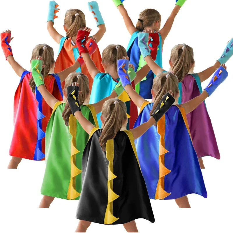 

Dinosaur Costume Set for Boys Birthday Party Hat Cape Mask Fancy Cloak Role Play Outfit Children‘s Dress Up