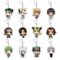Cute Anime JoJo Jonathan Joestar Higashikata Josuke Kira Yoshikage JOJO Keychain Accessories Pendant Badge Christmas Gift