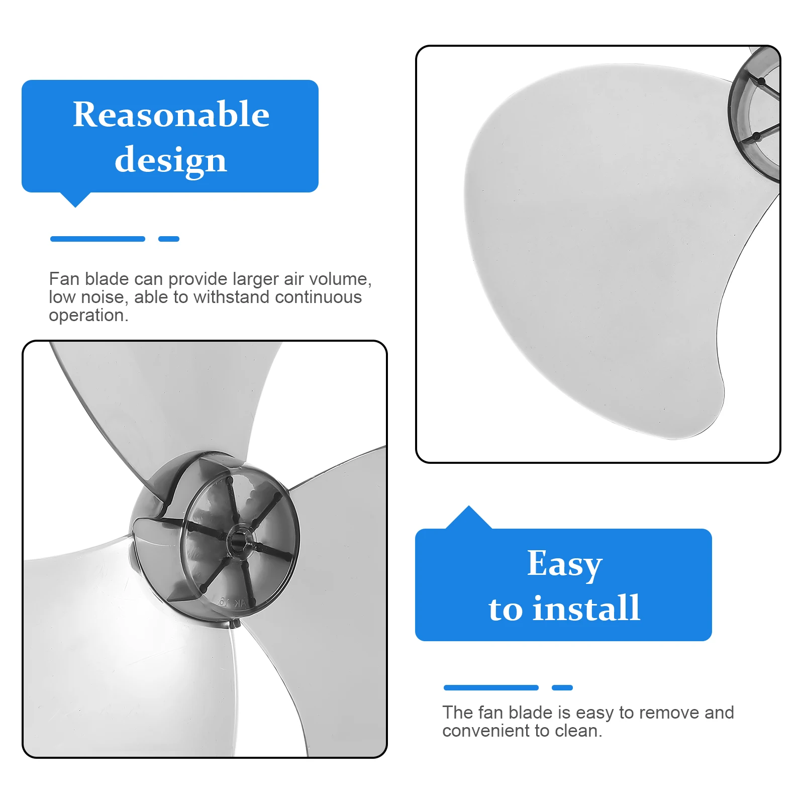 

Electric Blade 16 Inch Black Transparent 3 Blades Repair Parts For Table Fan Standing Pedestal Fan Accessories Easy Install