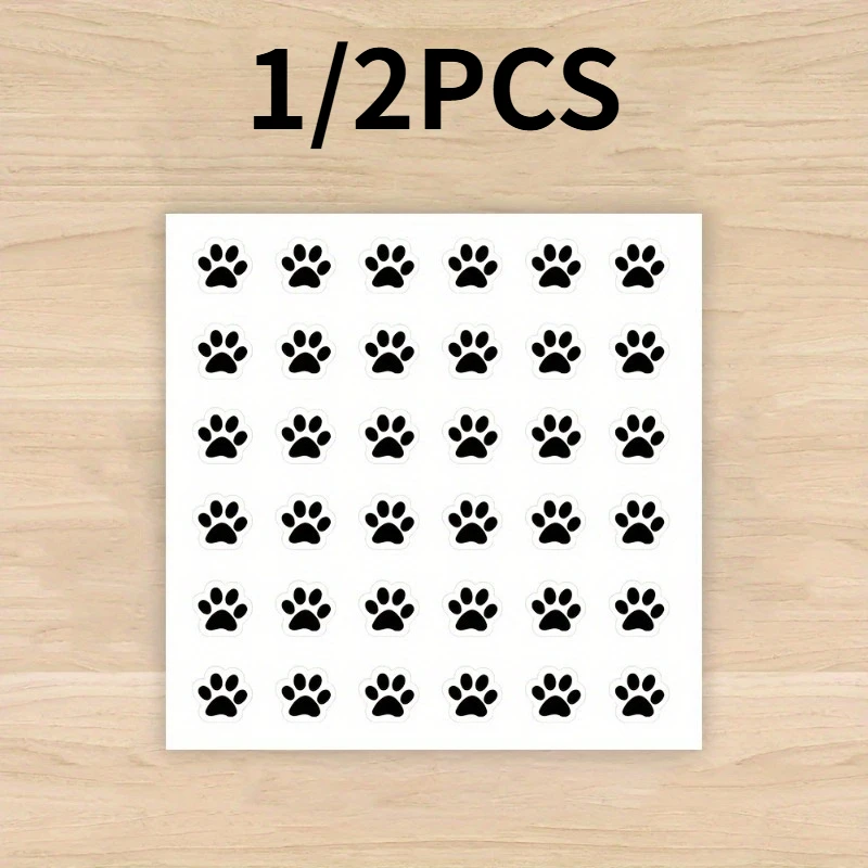 1/2 pegatinas pequeñas con diseño de huellas de patas, transparentes, adecuadas para decoración de portátiles, teléfonos, botellas de agua y fundas de teléfono.