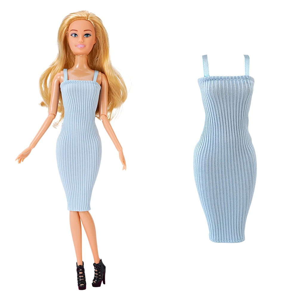 NK 1 Set Doll Dress For Barbie Clothes Knitted Camisole Dress Elegant Party Clothing Children's 1/6 Doll  Accessories JJ