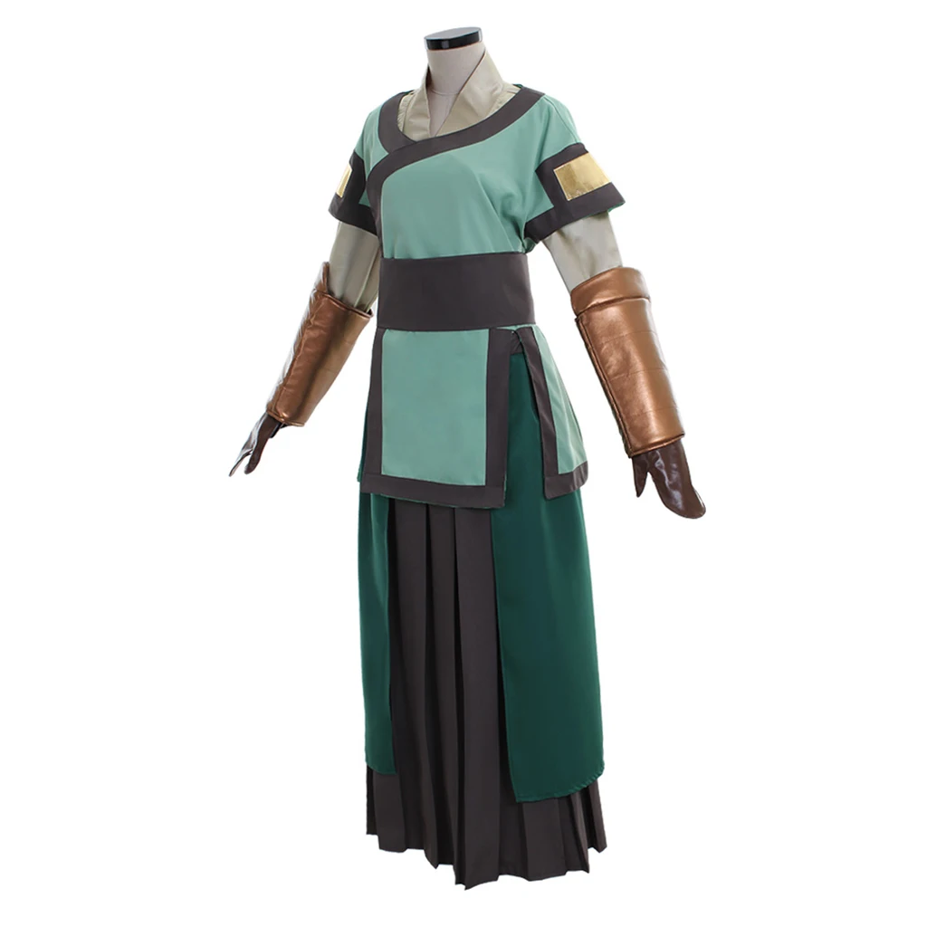 Cosplay legend Avatar The Last Airbender Kyoshi Cosplay Kyoshi Green Chinese Style Suit Battle Costume Halloween Party