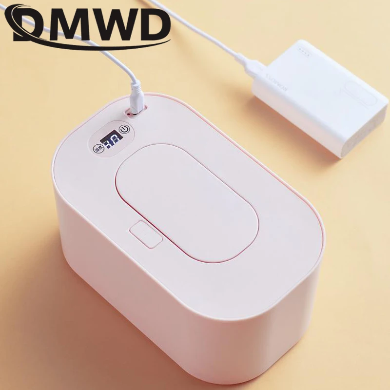 DMWD USB Baby Wipe Warmer Heater Wet Towel Dispenser Napkin Heating Box Home Car Use Wipe Warmer Case Disinfecting Wipes