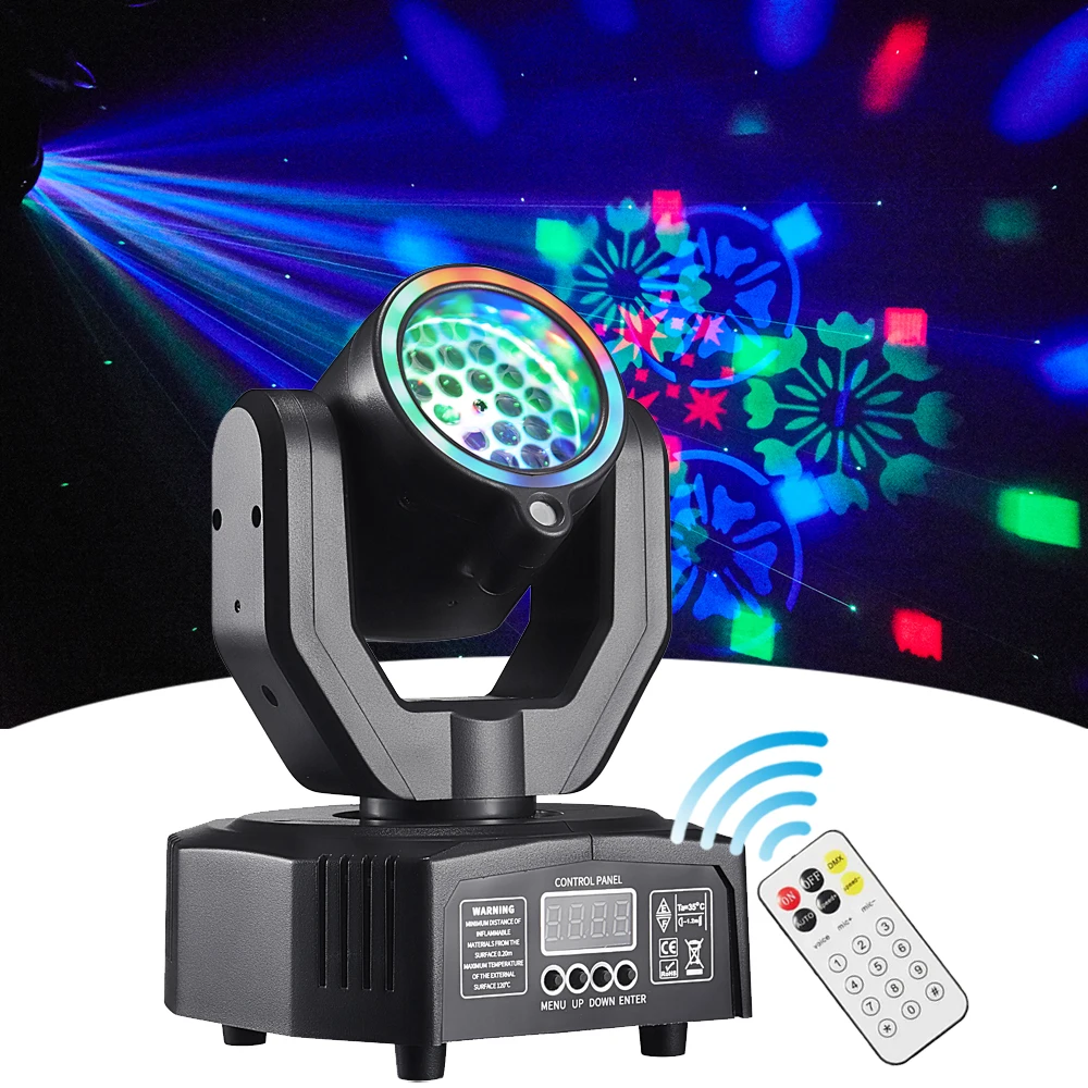 LED 30W DJ Party Light Super Mini Spot Moving Head DMX512 Disco Stage Lights with Pattern For Nightclub Bar