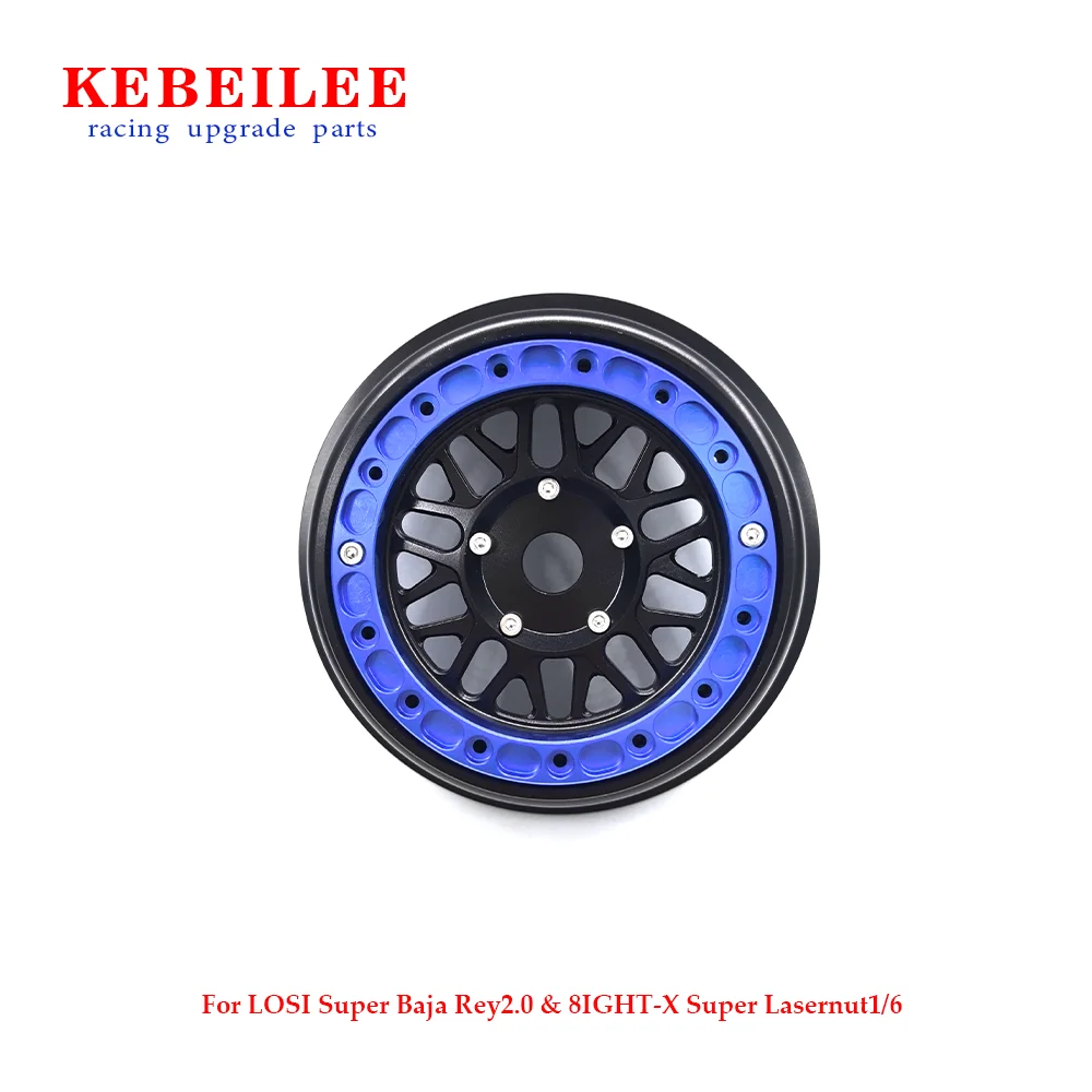 KEBEILEE CNC 알루 비드 잠금 휠, LOSI SBR 2.0 1/6 및 8IGHT-X 슈퍼 레이저넛 1/6, 블랙