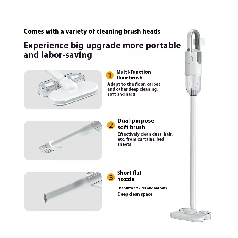 올인원 무선 핸디형 진공청소기, 물걸레 기능 포함, 새로운 레이지 밀대 방식, 무선 설치, 전기 브러시리스 모터 탑재