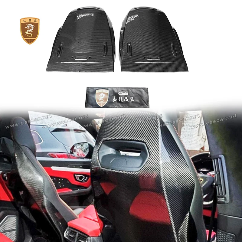 

New Style CSSYL Dry Carbon Fiber Car Seat For Lamborghini URUS Black Left Right 2pcs Seats Trim Cover OEM Interior Seat Custom