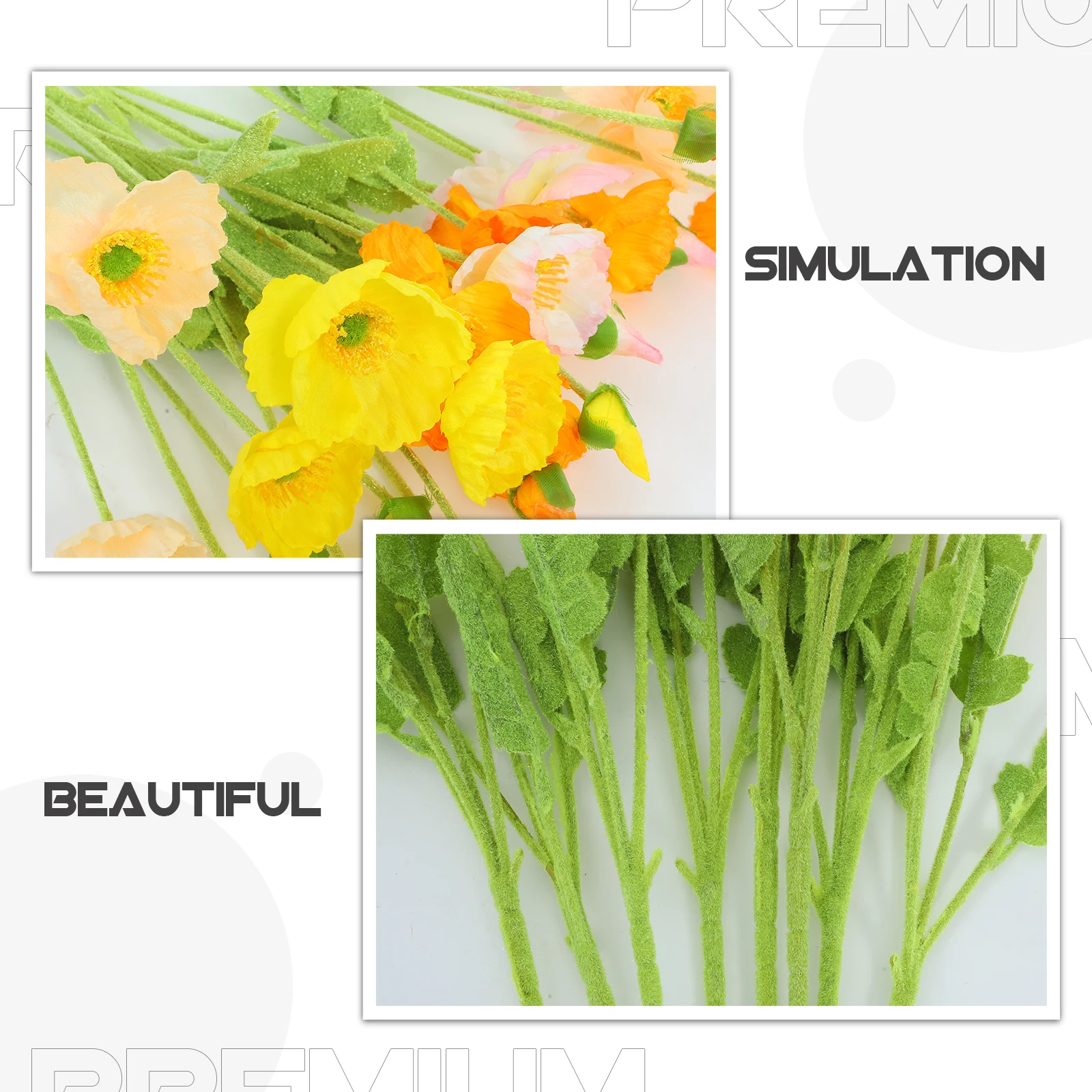

8pcs Mixed Adornments Home Decor Living Room Fake Flower Decors Wedding Props Vase Artificial Flower Durability