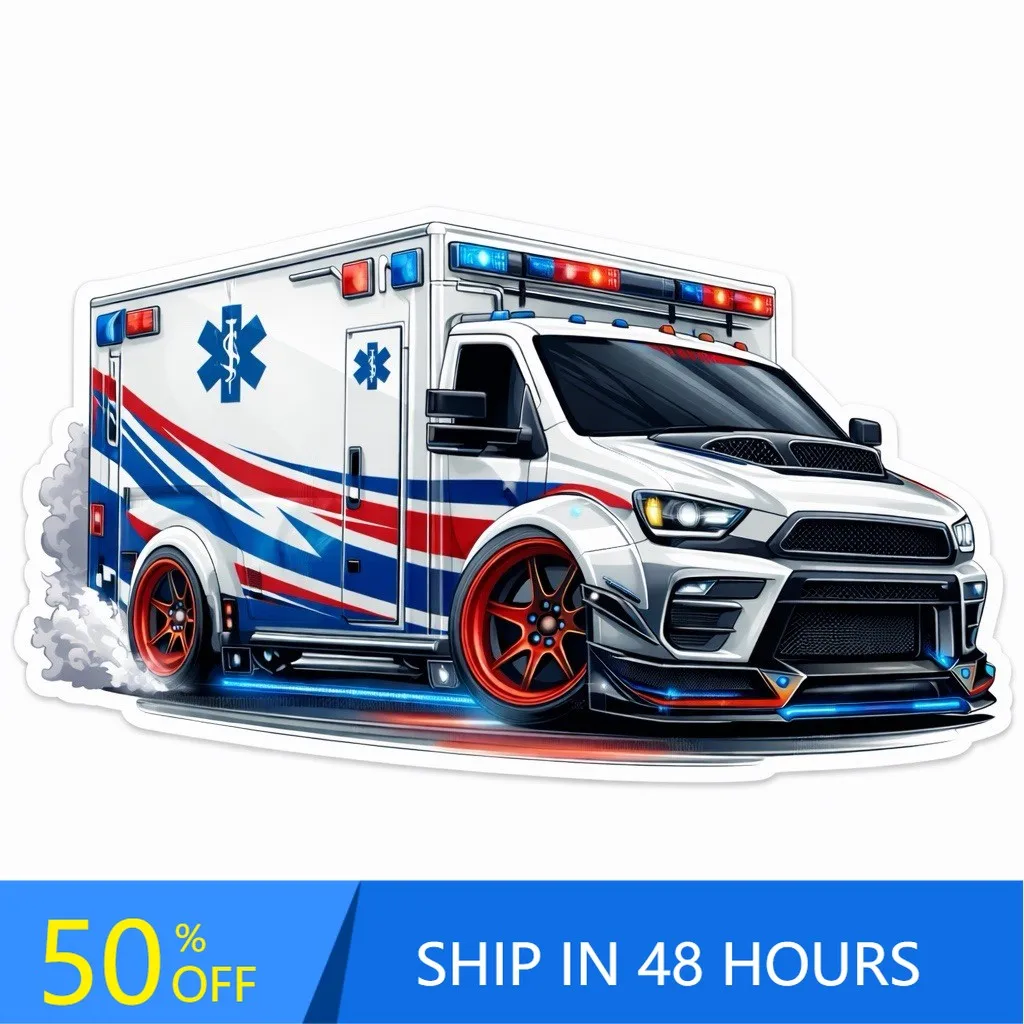 

Ambulance JDM Street Racing Aesthetic Window Motor Home Car Laptop Sticker Retro Unique