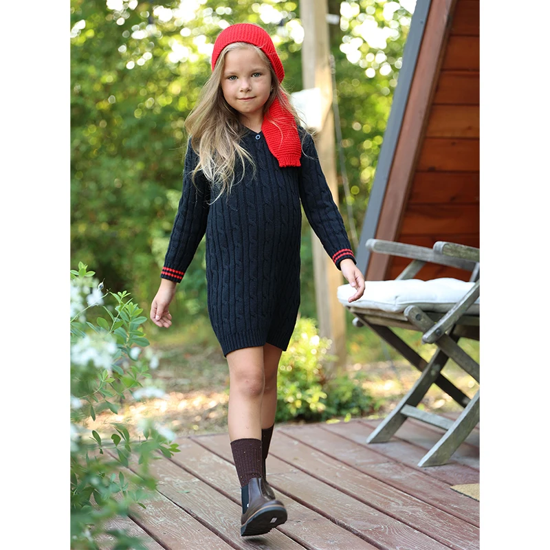 Ali Plus AW25 Cable Collection  knitted Dress Sweater Set Leggings Romper Brothers Sisters Family Matching Red And Black Cable