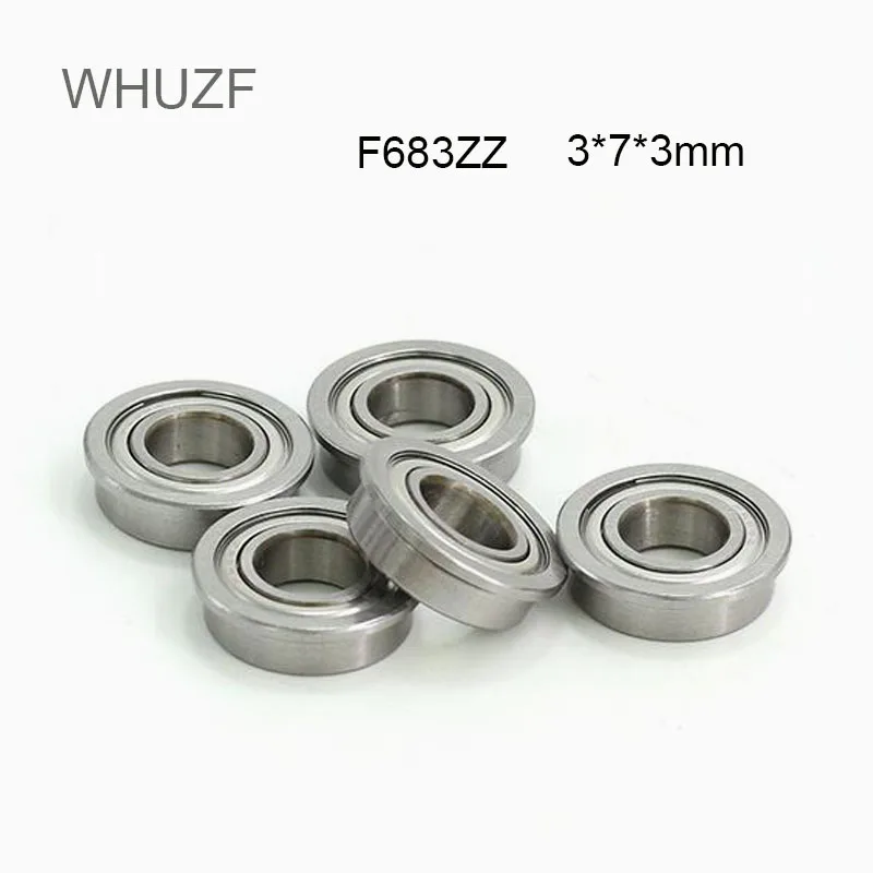 Whuzf frete grátis 10/20/50 peças f683zz flange rolamento 3x7x3mm ABEC-3 flangeado f683 z zz rolamentos de esferas 2022 venda quente