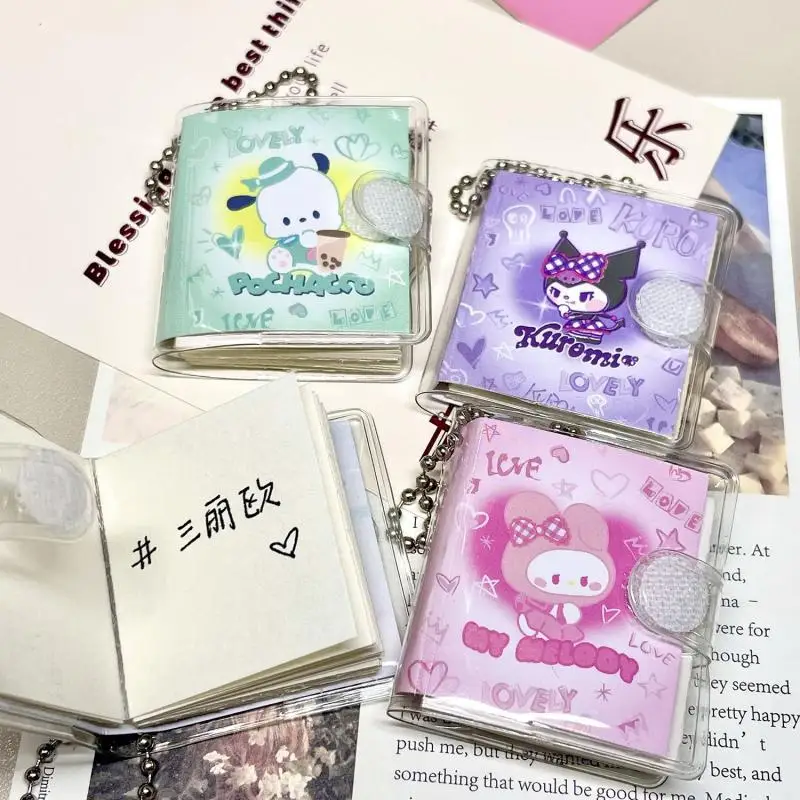 Sanrio Anime Series Mini Notepad Cute Kuromi Cinnamoroll Portable Ledger Kawaii Children's Cartoon Notebook Stationery Supplies