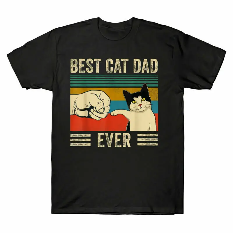 

Men's Vintage Best Cat Dad Ever Bump Fit Men's T-Shirt Cat Lover Gift Tee Retro