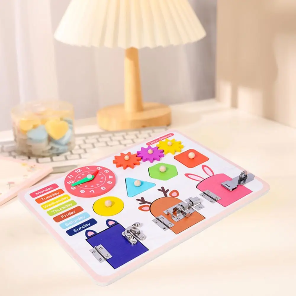 فتح خشبي مشغول مجلس اللعب شكل فارز التعليم المبكر مونتيسوري مشغول مجلس اللعب لغز المحمولة لعبة فتح مونتيسوري