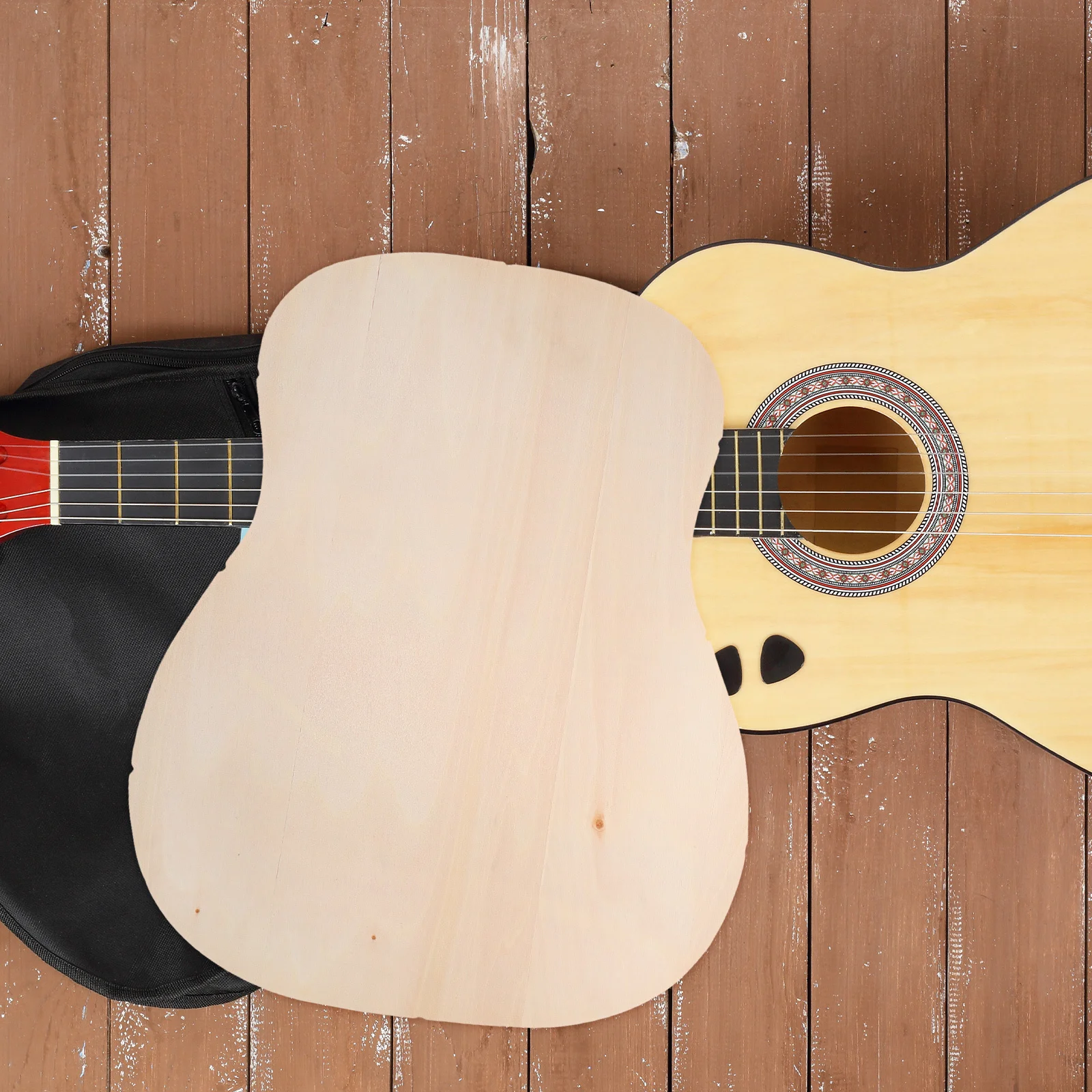 

2Pics Guitar Wood Panel for DIY Headplate Replacement Solid Wood Repair Plate for Electric Acoustic Guitar Top Maintenance