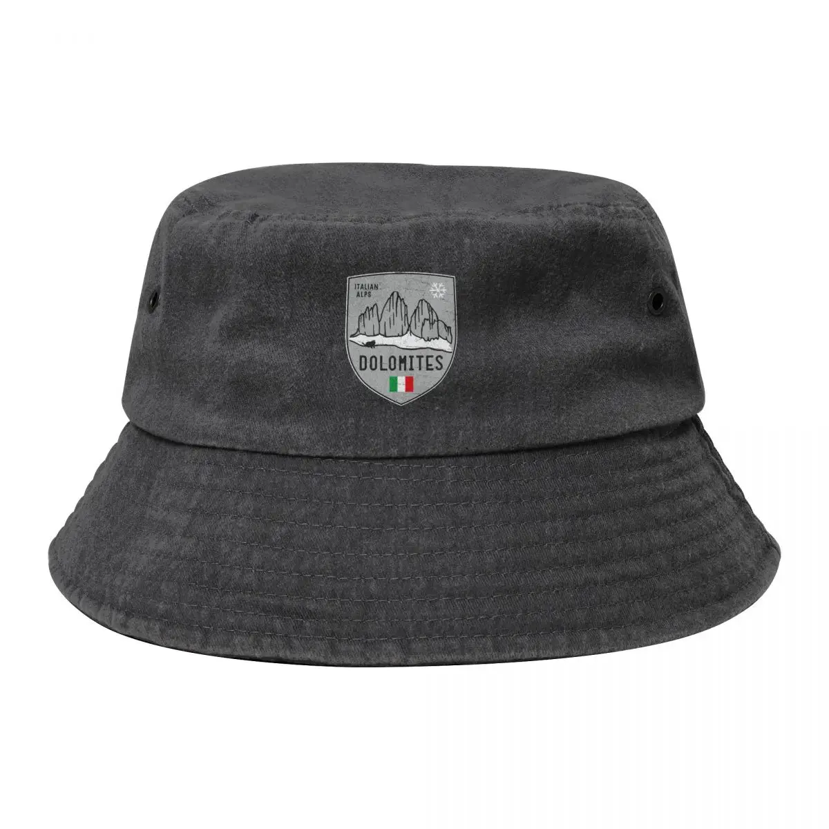 

Dolomites Mountain Italy Emblem Bucket Hat Uv Protection Solar Hat Golf hard hat Fluffy Mens Caps Women's