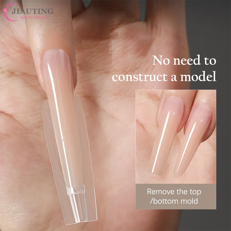

240Pcs Sandwich Dual Nail Form Mold Reusable Full Cover Mold Clear Nail Art Extension Shaping Tool Coffin Almond Nail Forms