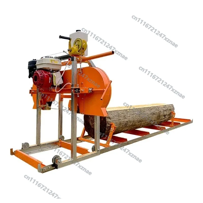 Portable Mini Sawmill, Horizontal Chain Band Saw Mill CE Certified for Log Cutting & Lumber Processing Woodworking Tool