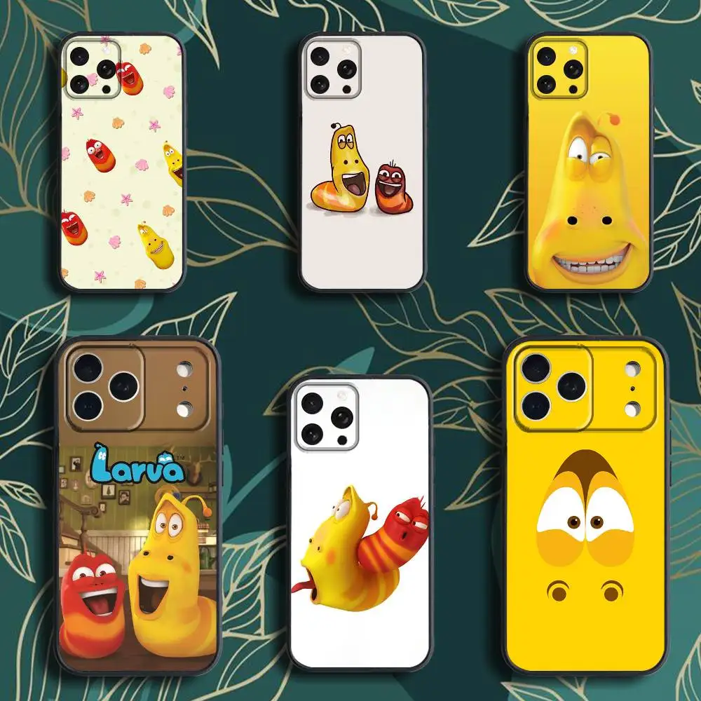 

C-Cartoon L-Larvas-ES Phone Case For iPhone 17,16,15,14,13,12,Pro,Max,Plus,E,SE4,Air,Mini Black Soft Box