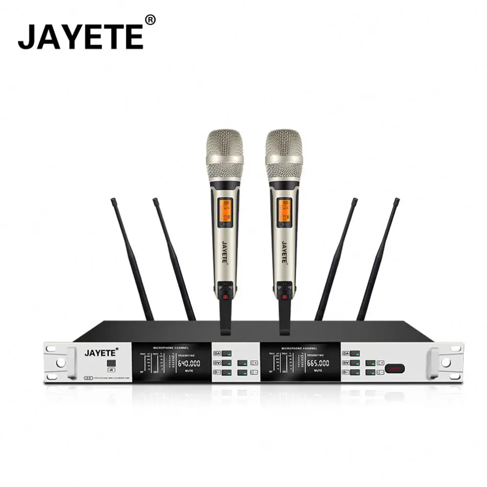 JAYETE sound system Large LED display Handheld true diversity UHF professional concert wireless microphone