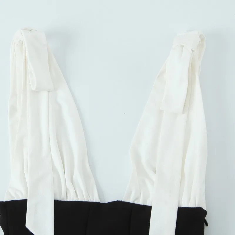 Fashion Sleeveless Mini Dress for Women 2025 Summer New Women's Bow Stitching Short Dress Female Backless Party Dress Vestido