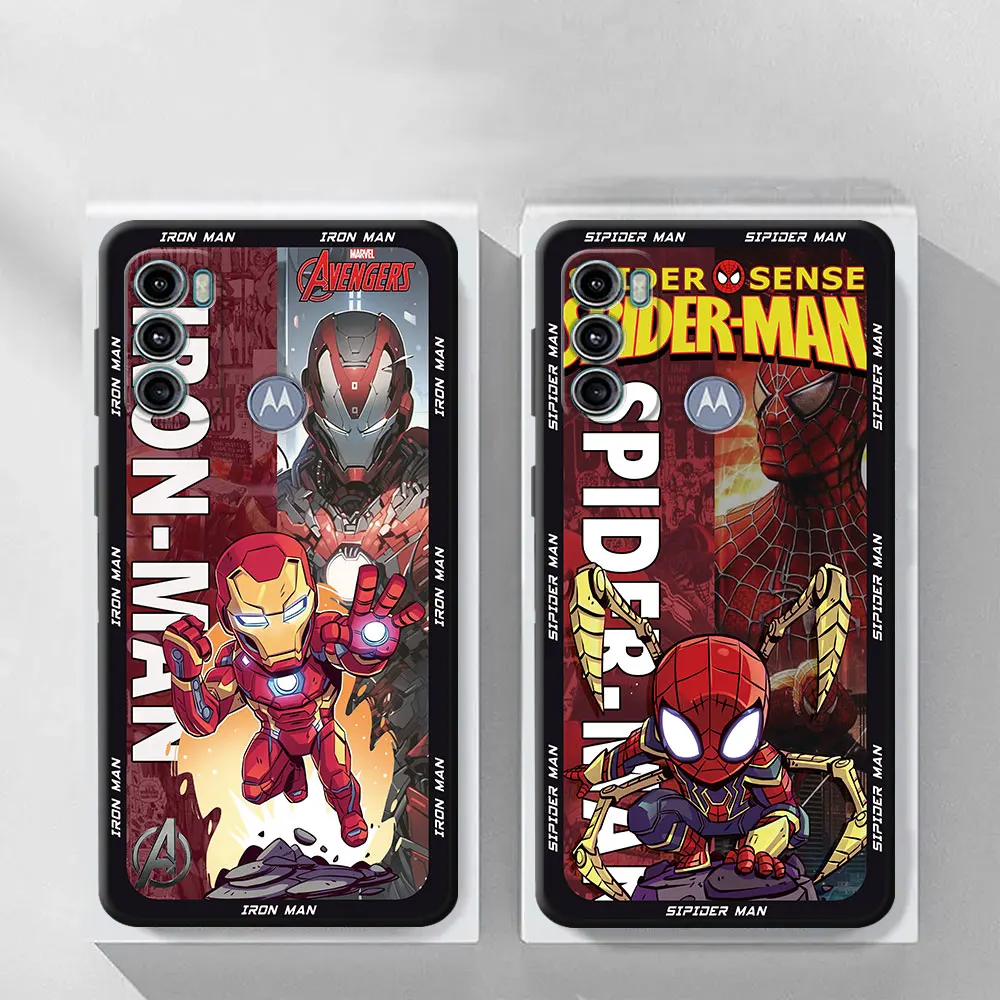 TPU Soft Back Cover Case for Motorola Moto G71 G72 G30 G52 G53 G50 G31 G51 G60 G73 G60s G22 G32 Marvel SIpiderman Iron man