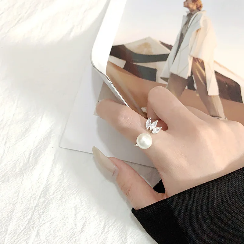 South Korea's Three Water Droplets, Small and Minimalist Design, High Grade Ring, Female Opening, Daily Wearing Jewelry