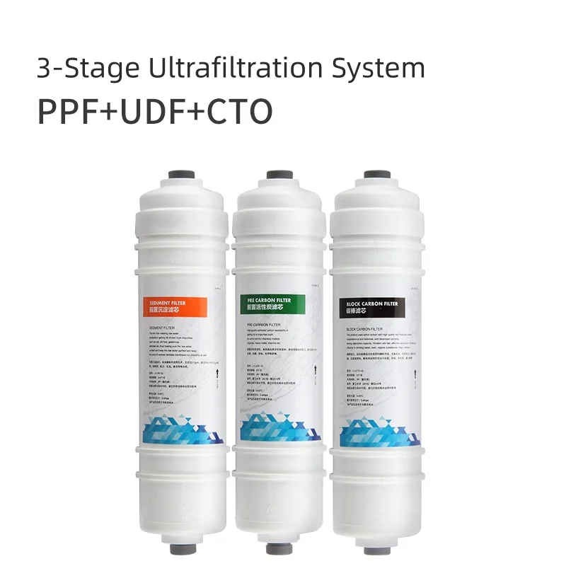 3/5PCS Water Purifier Set PP Cotton Pre-Filter, Activated Carbon Post-Filter, T33 Quick-Connect Cartridges