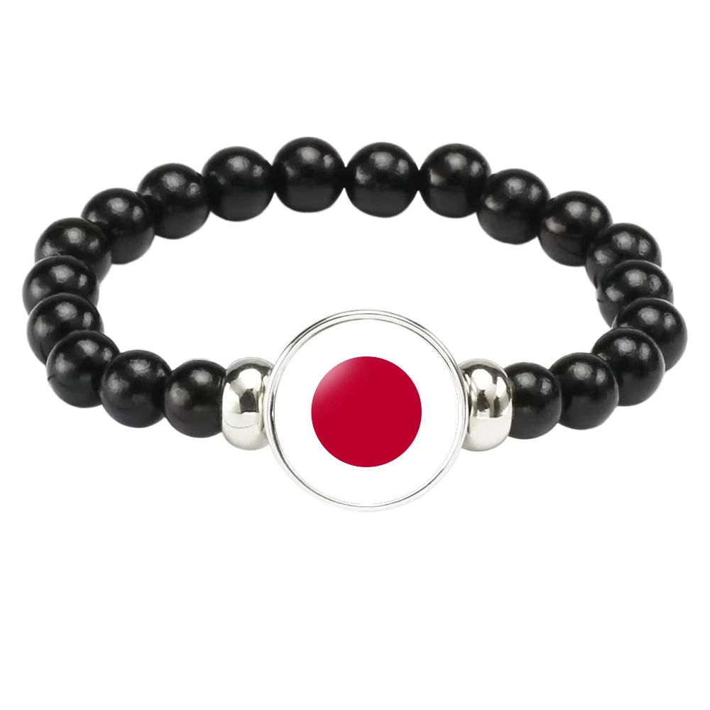Manga Brings Reality to the Match Between Brazil and Japan. Bracelet with Time Gem and Black Elastic Beads. Versatile Bracelet