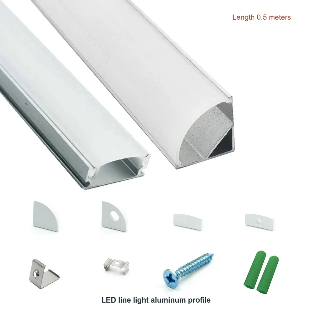 2-30 Pieces/Pack LED Aluminum Profile 0.5m/Piece U/V Shape Suitable For 8-12mm LED Light Strip Housing Channel Decor materials