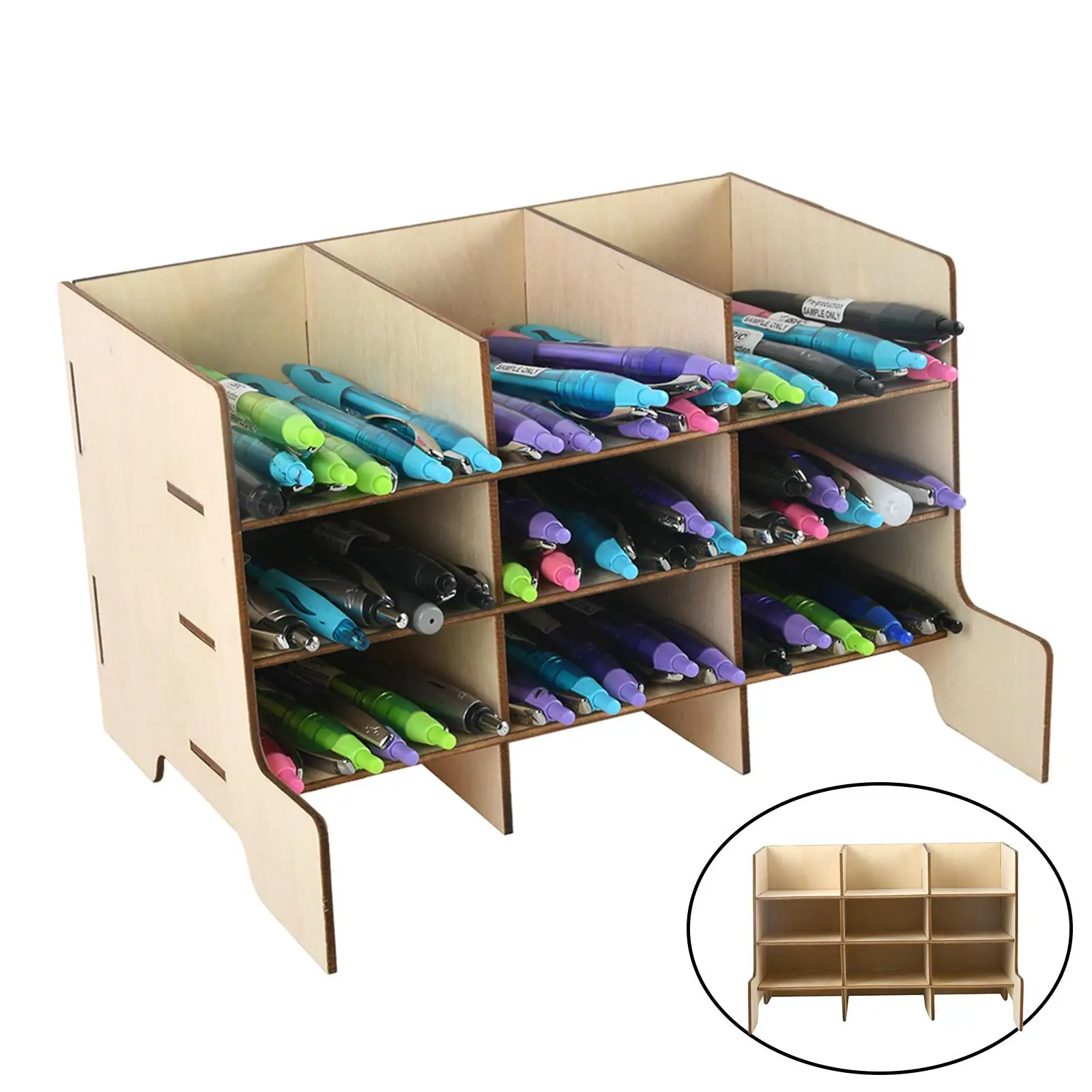 Picture 3: DIY Craft Module Pigment Bottle Brush Rack Wood Storage Stand