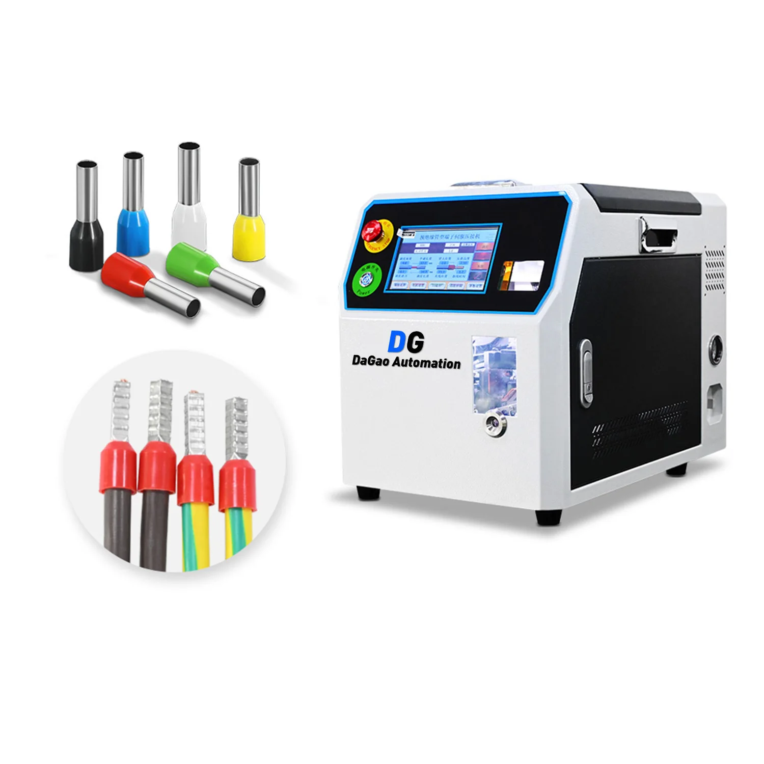 High Quality New Tubular Cable Stripping Terminal Crimping Equipment Tube Type Wire Harness Peeling Crimper Terminal Machine