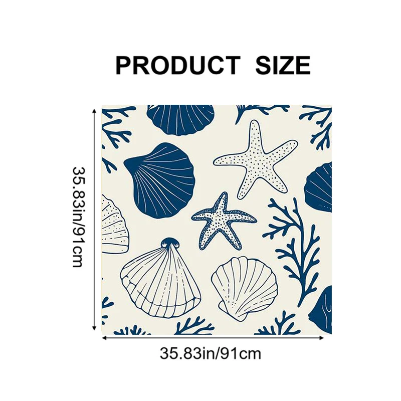 1pc 35-Inch Headscarf Soft Stylish Shell and Starfish Pattern Daily Shopping Weekend Leisure Beach Vacations Excursions