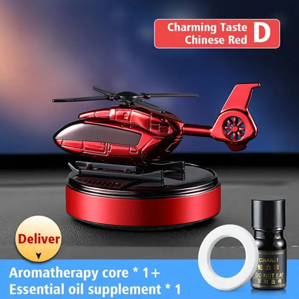 Car Air Freshener Solar Helicopter Interior Decoration Propeller Rotating Auto Flavoring Perfume Diffuser Supplies Accessories image 2