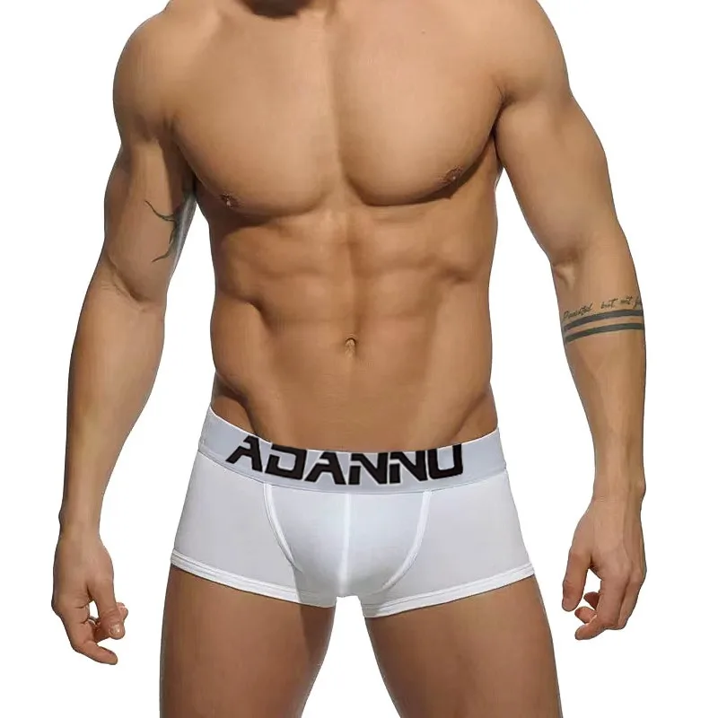 

ADANNU Men's Low-Rise Solid Color Slimming Boxers Comfortable Underwear for Fitness And Sports Active Men Sexy Hip Shape