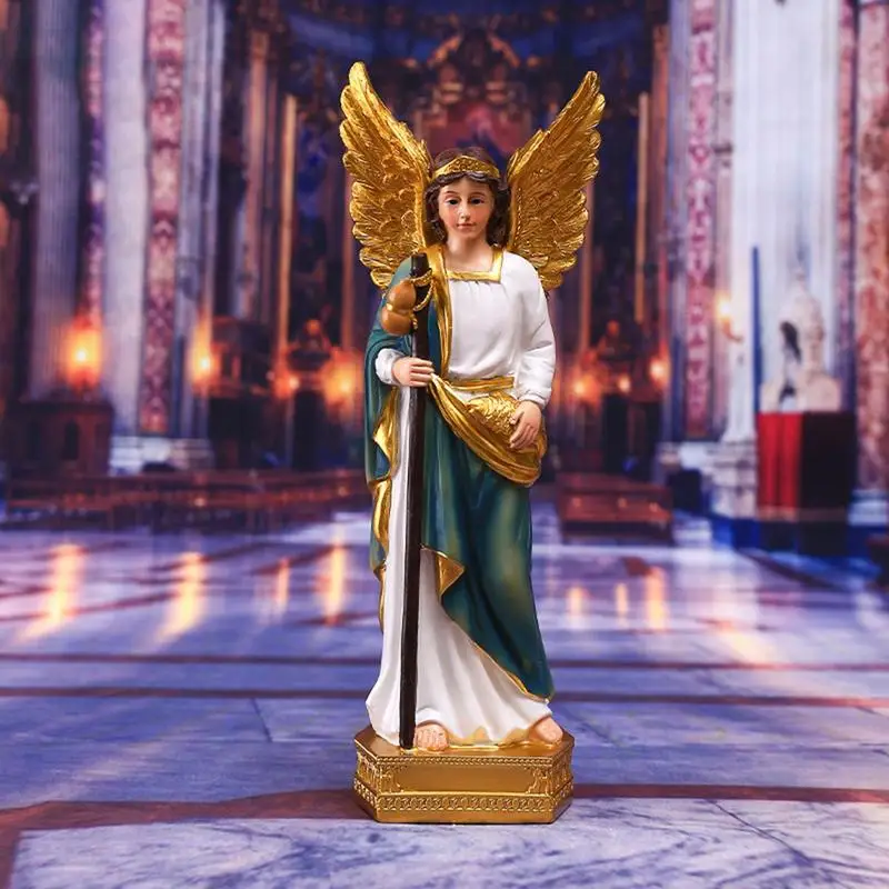 Classical Saint Raphael Saint Gallen Angel Statue Ornaments Christmas Gift Resin Crafts Bookshelves Desks Decor