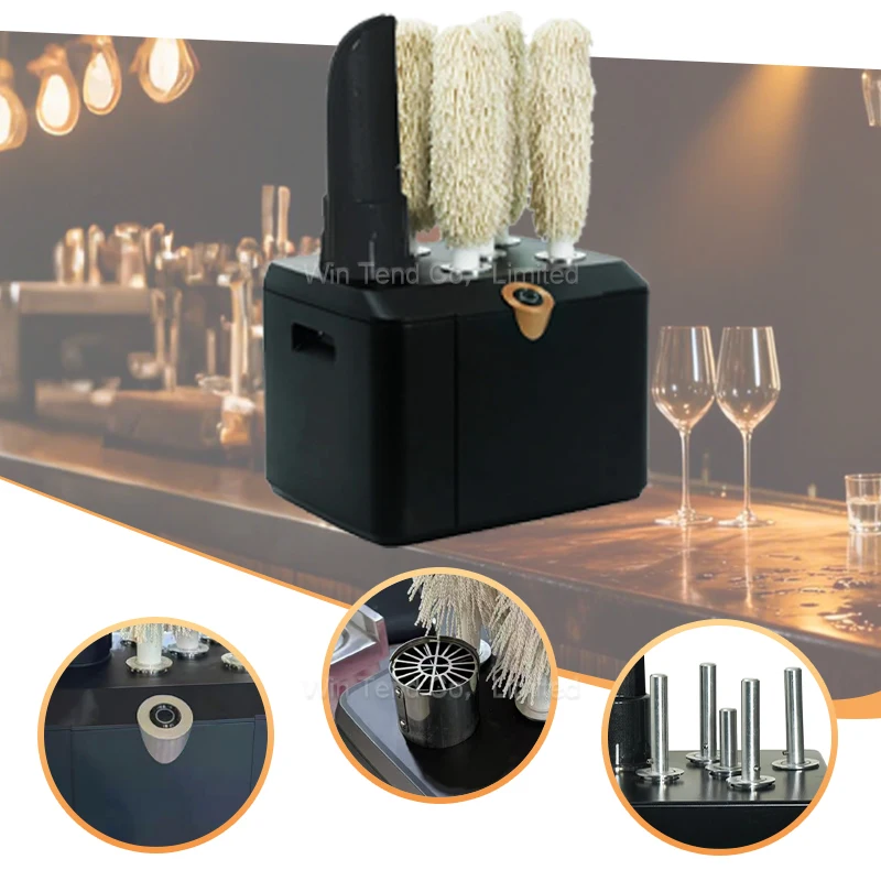 Stainless Steel Commercial Kitchen Glass Polishing Station Designed for Efficient Wine Cup Wiping