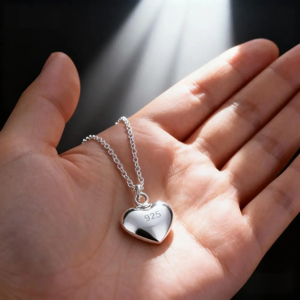 925 فضة الصلبة رومانسية القلب قلادة للنساء الزفاف موضة اكسسوارات حفلات الزفاف مجوهرات هدايا عيد الميلاد